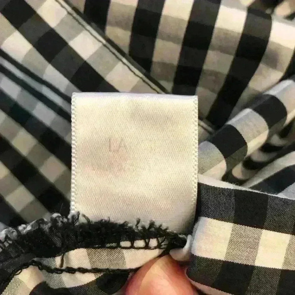 GIBSON black white checkered plaid top Women Large - Picture 8 of 8